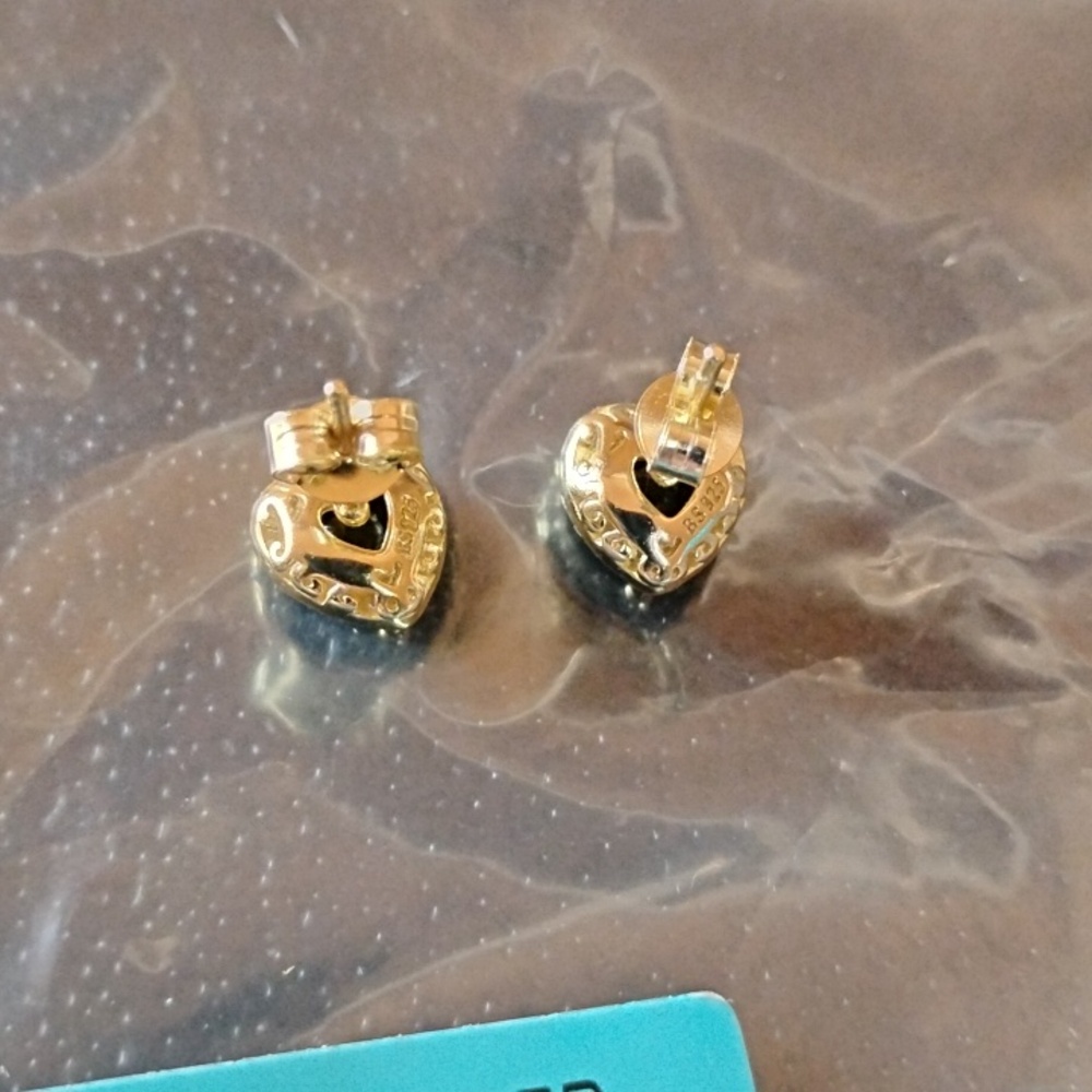 Sterling Silver Black Onyx Heart Earrings - Picture 2 of 6